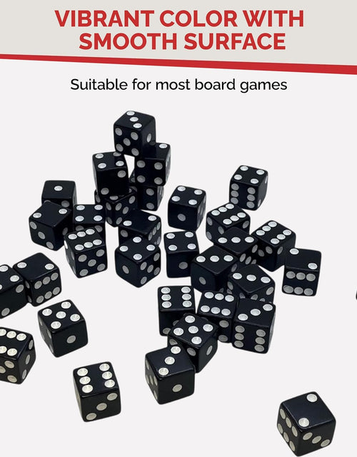 Load image into Gallery viewer, D6 Standard 16 Mm Opaque Dice with Pip Dots - 200 Pack - Black
