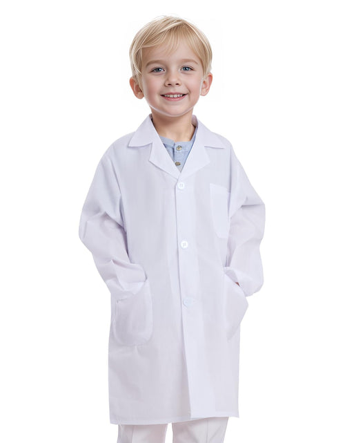 Load image into Gallery viewer, mifengda Doctor Scientist Lab Coat for Kids Children Doctor Costume Dress Up Coat for Boys Girls Halloween Costume Role Play
