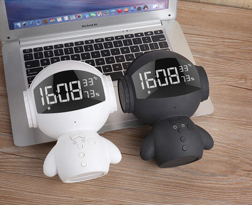 Load image into Gallery viewer, Speaker Robot Alarm Clock Mini Speaker
