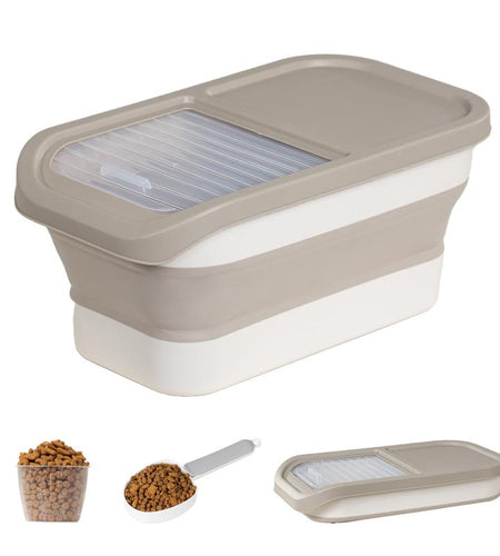 GOODSKY Dog Food Storage Container, Pet Food Storage Containers Dry Food for Dog, Cats and Other Pet, Collapsible Dog Food Container, Folding Pet Food Container with Lids