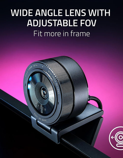 Load image into Gallery viewer, Kiyo Pro Webcam for Streaming, Gaming, Video Calls: Full HD 1080P 60FPS - Adaptive Light Sensor - HDR Enabled - Wide Angle Lens with Adjustable FOV - Works with OBS, Xsplit, Twitch, Zoom, Teams
