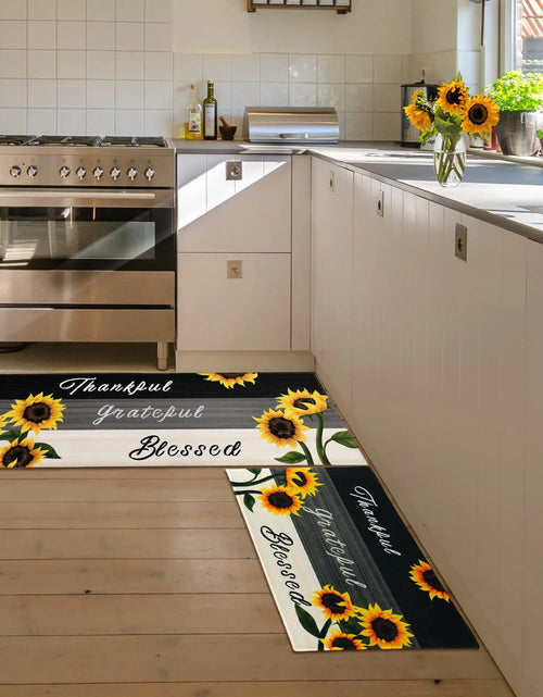 Load image into Gallery viewer, Sunflower Kitchen Rugs - Kitchen Mat Set of 2, Sunflower Decor Sunflower Rugs for Kitchen, Farmhouse Kitchen Rugs, Country Sunflower Kitchen Decor Accessories Things - Sunflower Rugs and Mats
