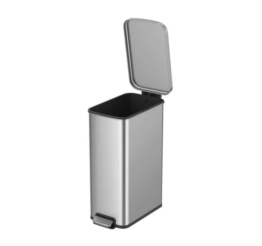 Stainless Steel 13.2 Gallon Kitchen Step Trash Can, Compact Design for Easy Storage and Organization Stainless Steel