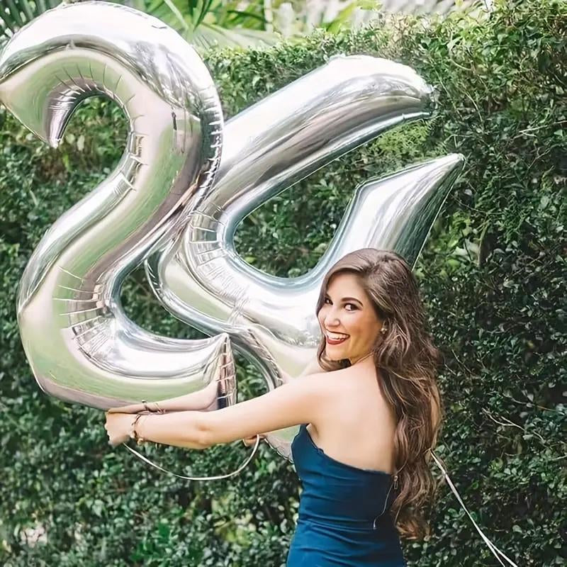 40 Inch Jumbo Number Foil Balloons, Birthday Party Decoration, Gold, Silver, Rose Gold, Foil Big Number Balloon for Birthday Party,Wedding, Engagement