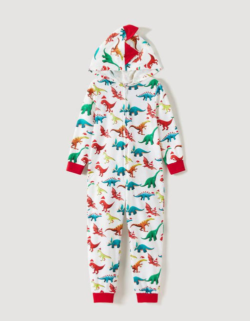 Load image into Gallery viewer, Patpat Christmas Pjs Dinosaur Print Family Matching Long-Sleeve Pajama Set Hooded Onesies Family Clothing Pajamas Sets (Flame Resistant) Spingtok
