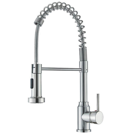 Senlesen Kitchen Faucets, Brushed Nickel Commercial Kitchen Faucet with Pull down Sprayer, Stainless Steel Kitchen Sink Faucets for 1 Hole, Single Handle Faucet for Sink Farmhouse Rv