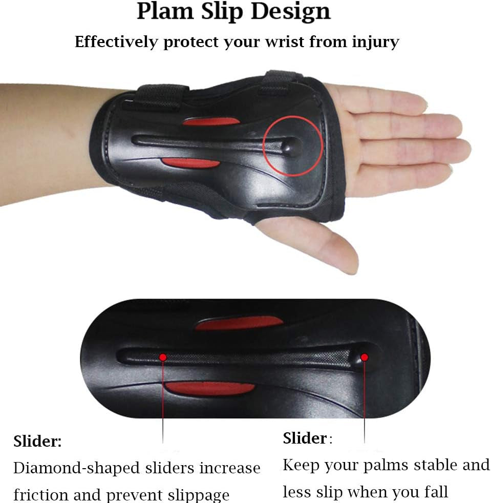 Adult/Child Long Damping Non-Slip Anti-Fall Wrist Guards Protective Gear for Roller Skating Skating Skiing Skateboard Snowboard Cycling Bicycle Scooter