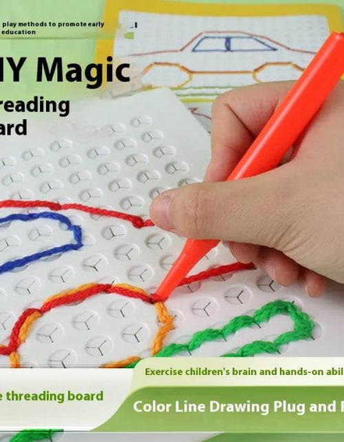 Load image into Gallery viewer, Children's Threading Board Diy Drawing Board String Puzzle
