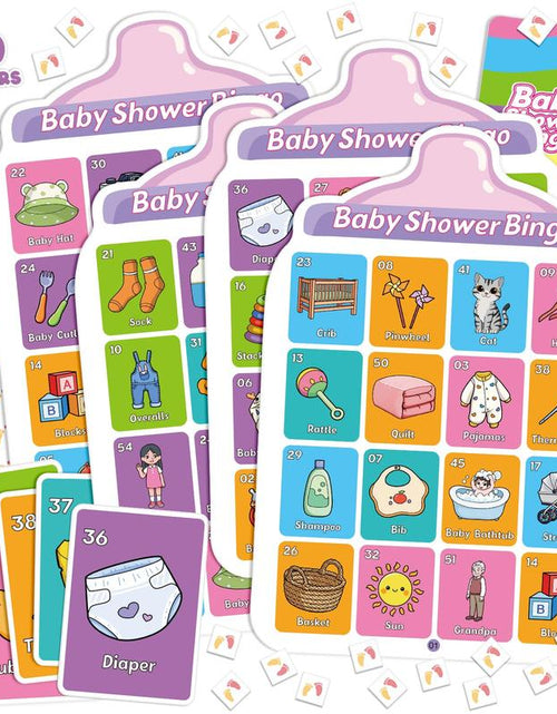 Load image into Gallery viewer, 40 Baby Shower Bingo Cards, Activities Games,Party Bingo for Adults Kids
