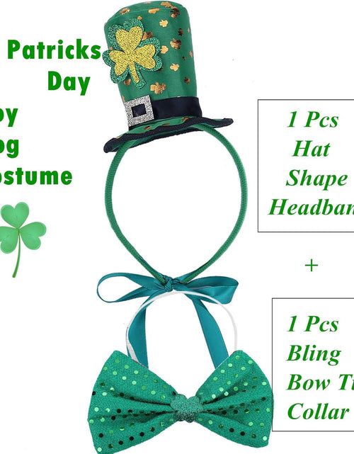 Load image into Gallery viewer, St Patricks Day Dog Costume - St. Patty&#39;S Day Doggie Headband and Green Bow Tie Kit
