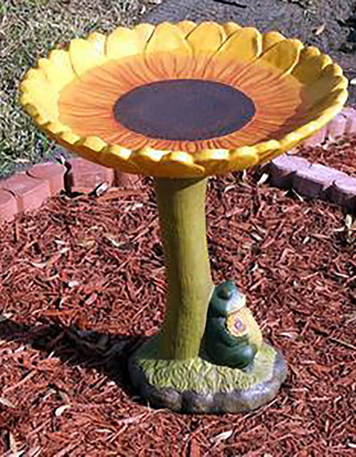 Load image into Gallery viewer, Handmade Standing Resin Bird Bath Bowl, Garden, Yard, and Patio Decor
