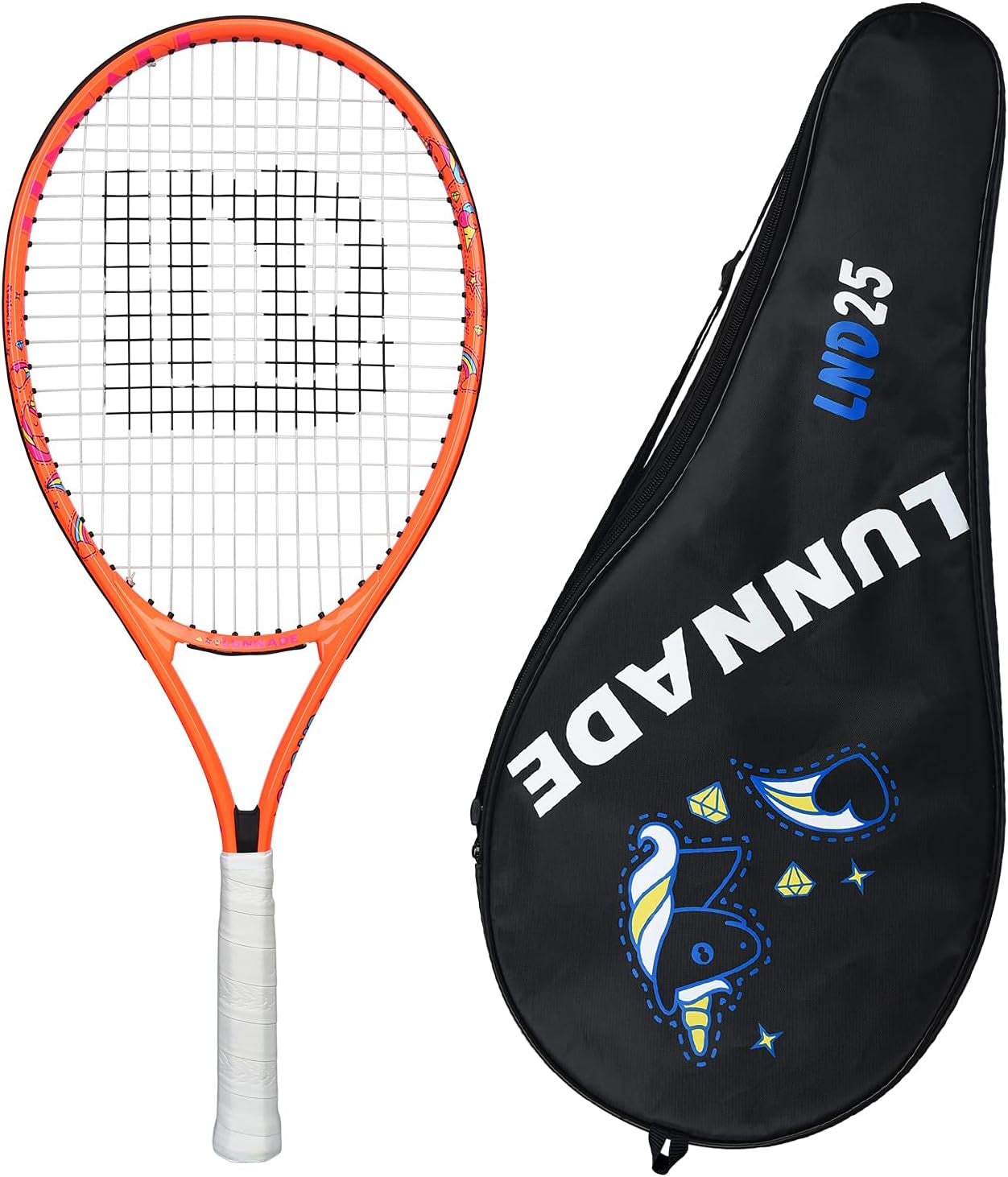 Tennis Racket for Kids Junior, 19/21/23/25 Inch Youth Tennis Racquet with Cover, Suitable for Beginner Boys and Girls Age 3-12