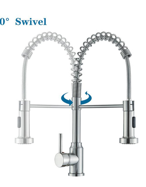 Load image into Gallery viewer, Senlesen Kitchen Faucets, Brushed Nickel Commercial Kitchen Faucet with Pull down Sprayer, Stainless Steel Kitchen Sink Faucets for 1 Hole, Single Handle Faucet for Sink Farmhouse Rv
