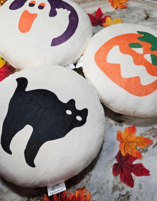 Load image into Gallery viewer, Kawaii Halloween Sugar Cookie Pillow |10 Inch Pumpkin, Black Cat &amp; Ghost | Break &amp; Bake Cookie Decor
