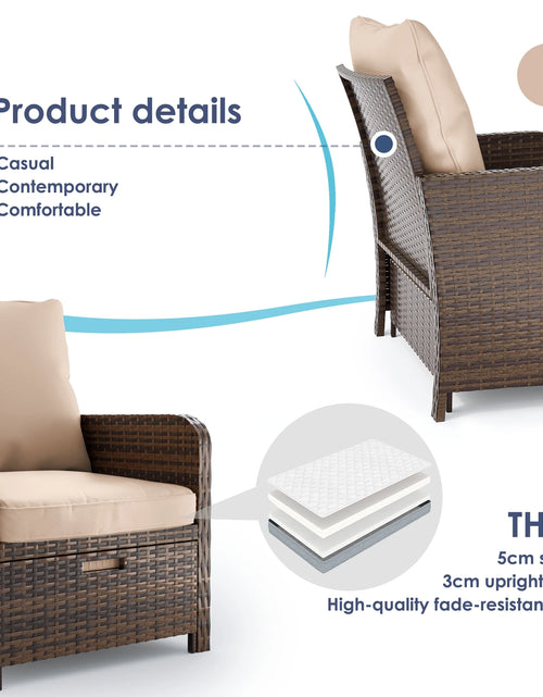 Load image into Gallery viewer, Balcony Furniture 5 Piece Patio Furniture Set, Outdoor Patio Chair , Khaki
