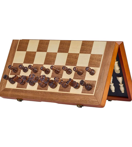 2 Queens Portable Travel Gift Chess Set for Tournament Professional Beginner 15 Inch 2-IN-1 Chess Checkers Game Set,