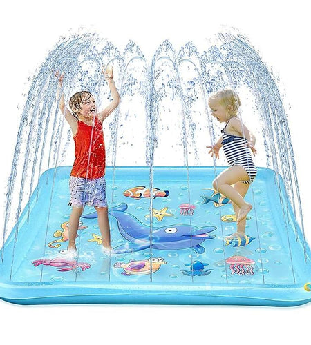 Splash Pad for Toddlers, Outdoor Sprinkler for Kids, 67" Summer Water Toys Inflatable Wading Baby Pool Fun Gifts for 3 4 5 6 7 8 9 Years Old Boy Girl Backyard Garden Lawn Outdoor Games