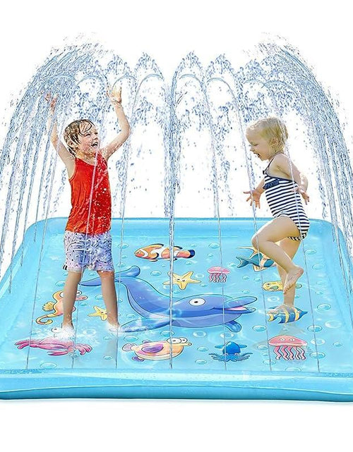 Load image into Gallery viewer, Splash Pad for Toddlers, Outdoor Sprinkler for Kids, 67&quot; Summer Water Toys Inflatable Wading Baby Pool Fun Gifts for 3 4 5 6 7 8 9 Years Old Boy Girl Backyard Garden Lawn Outdoor Games
