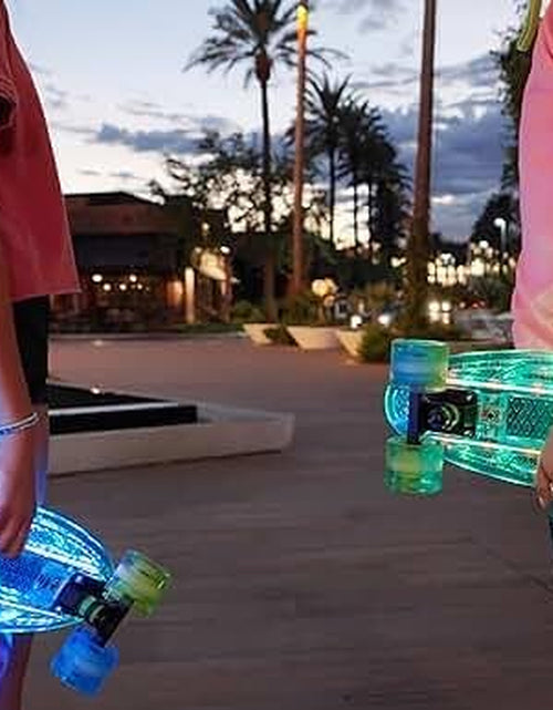 Load image into Gallery viewer, 22 Inch Skateboard- with Led Light up Wheels for Beginners,Complete Mini Cruiser Retro Skateboard for Kid,Smooth Riding,Durable Polypropylene with Pu Wheels
