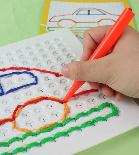 Children's Threading Board Diy Drawing Board String Puzzle