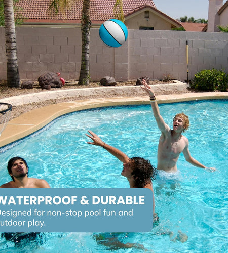 Regulation Size 9'' Swimming Pool Basketball, Waterproof, Blue (Size 6), for Ages 12+, 1 Piece