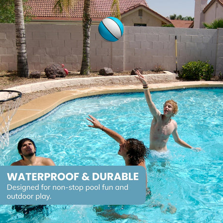 Regulation Size 9'' Swimming Pool Basketball, Waterproof, Blue (Size 6), for Ages 12+, 1 Piece