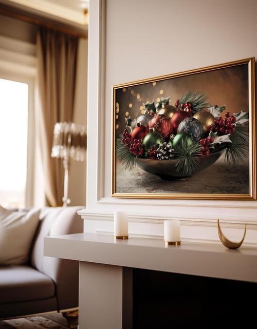 Load image into Gallery viewer, Elegant Christmas Ornament Wall Art Poster - High Quality Holiday Décor Physical Decoration, Aesthetic Holly Ornament Print Picture Unframe
