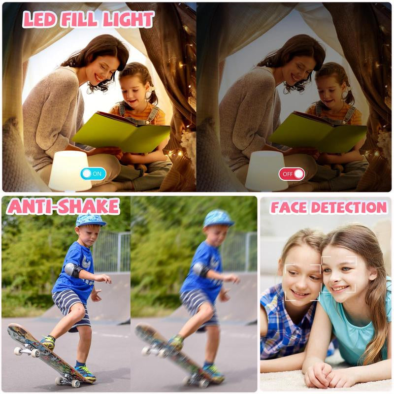 Auto Focus Digital Camera, 1 Count Full HD 1080P/48MP Mini Digital Cameras with 32G Memory Card, Compact Portable Camera, 16X Zoom Digital Camera Pictures For, Photo Camera, Shoot Cameras, Pocket Camera