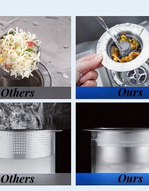 Load image into Gallery viewer, Upgraded 3 in 1 Kitchen Sink Drain Strainer - Stopper Set, Stainless Steel Kitchen Sink Stopper, Pop up Anti-Clogging Sink Strainer Basket Filter for US Standard 3-1/2 Inch Kitchen Drain
