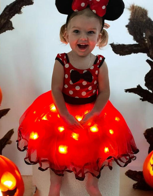 Load image into Gallery viewer, UPORPOR Light up Girls Dress up Clothes Halloween Christmas Costume Birthday House Cosplay Party Outfit Red for Kids, Accessories Not Included
