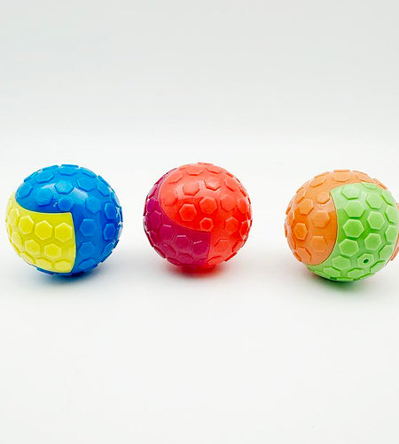 Pet Chew Toy Ball, 1/3 Counts Elastic Squeaker Sound Toy, Interactive Teeth Grinding and Cleaning Pet Toys, Pet Stress Relief Companion Toys