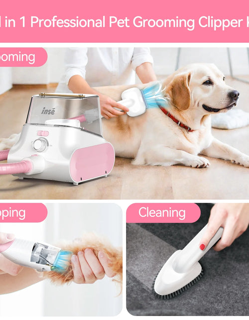 Load image into Gallery viewer, Grooming Vaccum, 4.5L Large Capacity Pet Grooming Kit &amp; 5-In-1 Ultra-Low Noise Pet Grooming Vacu for Dog, Cat
