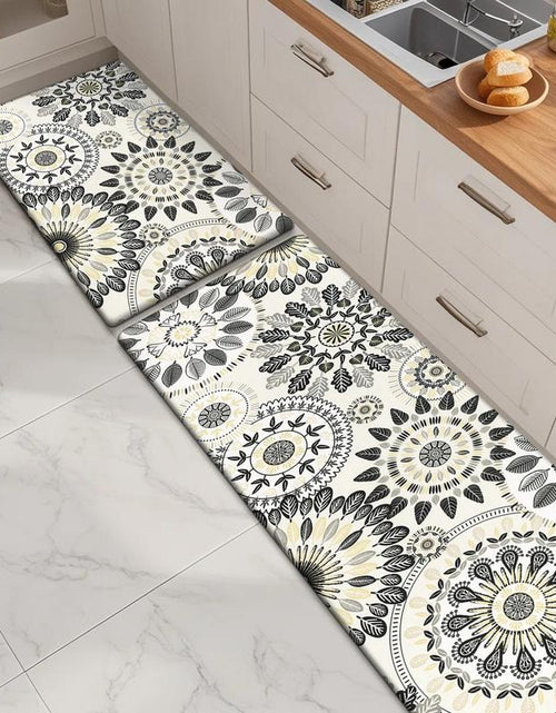 Load image into Gallery viewer, [Fallfreshness] HEBE anti Fatigue Kitchen Rug Sets 2 Piece Non Slip Kitchen Mats for Floor Cushioned Kitchen Rugs and Mats Waterproof Comfort Standing Mat Runner for Kitchen, Home Office, Sink, Laundry
