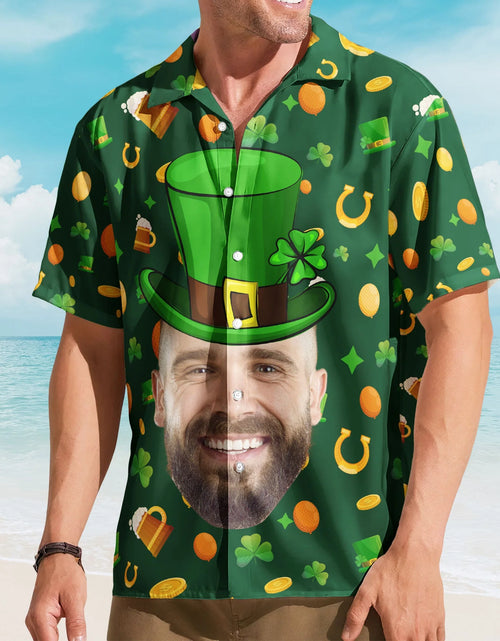 Load image into Gallery viewer, Custom Face Funny Happy St Patrick&#39;S Day - Custom Photo Hawaiian Shirts
