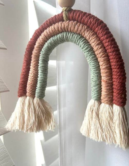 Load image into Gallery viewer, Rainbow Hanger - Baby Shower Gifts - Boho Decoration - Macramé -
