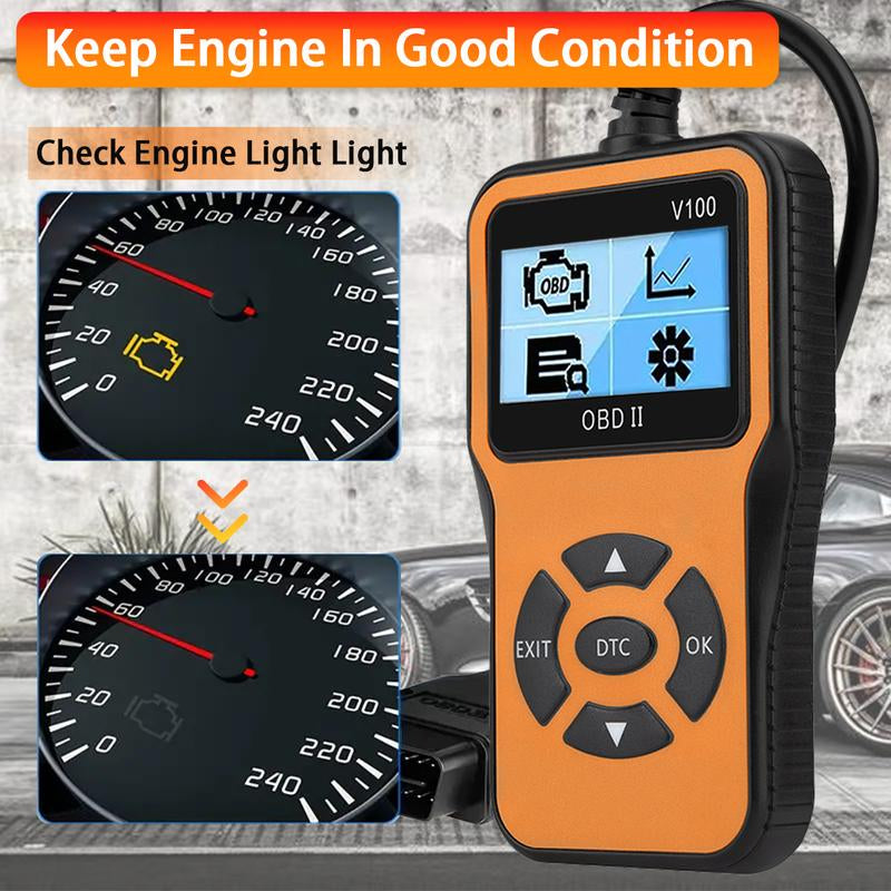 Advanced V100 OBD2 Scanner - Automotive Engine Diagnostic Tool, EOBD Car Check Engine Code Reader, OBD2 Auto Diagnostic Scan Instrument