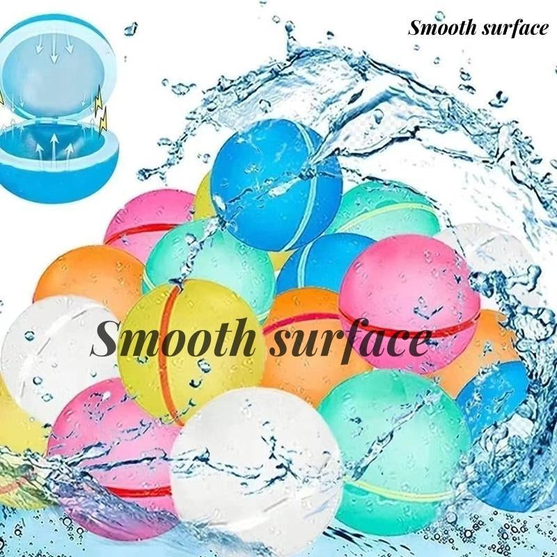 Reusable Water Balloons for Kids, Eco-Friendly Water Balloons with Mesh Bag, Chemical-Free, Summer Pool Beach Toys Summer Water Fun for Outdoor Games, Outdoor Water Game Toys for Teens and Adults, Self-Sealing Bombs Splash Balls, Quick-Fill Magnetic Ball