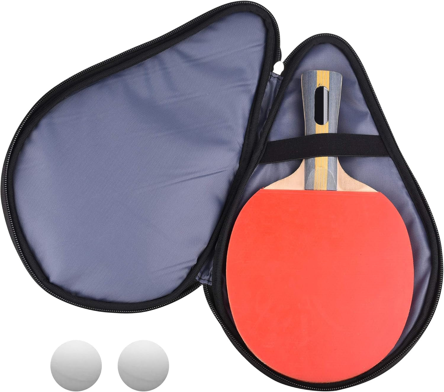 Table Tennis Racket Case Cover Ping Pong Paddle Carry Bag with Ball Storage Pocket