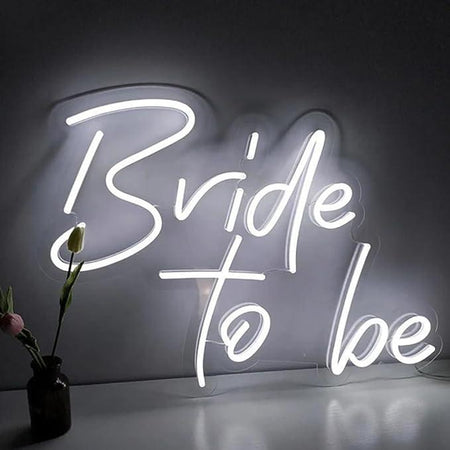 Bride to Be Neon Sign White LED Neon Lights for Bridal Shower Decor Bachelorette Engagement Party Bride to Be Sign for Wedding Neon Light Wall Decor