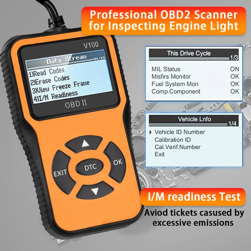 Advanced V100 OBD2 Scanner - Automotive Engine Diagnostic Tool, EOBD Car Check Engine Code Reader, OBD2 Auto Diagnostic Scan Instrument