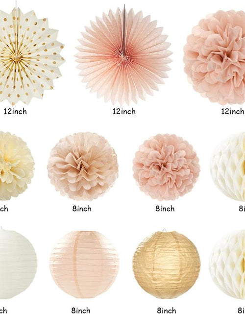 Load image into Gallery viewer, Boho Birthday Party - Decorations 21Pcs Autumn Neutral Retro Happy Banner, Girl Sweet Peach Paper Streamers Lanterns, Rustic Backdrop Decor Set Cozy
