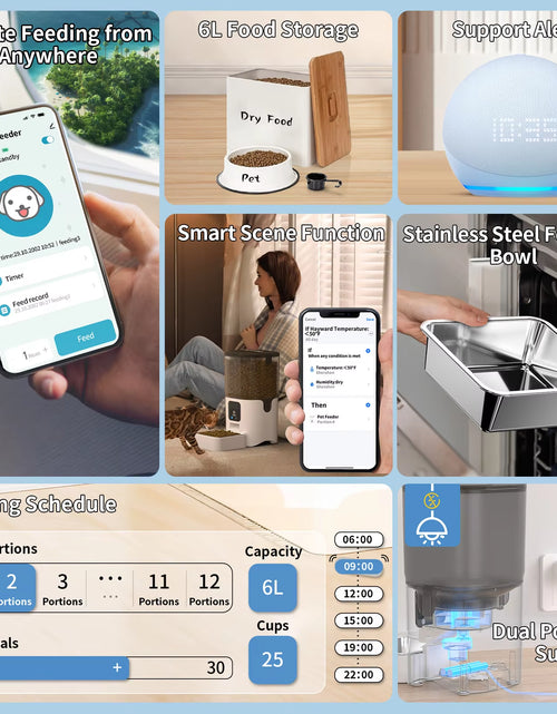 Load image into Gallery viewer, Smart Automatic Cat Feeders Wifi Pet Feeder with APP Control for Remote Feeding Detachable for Easy Clean Cat Food
