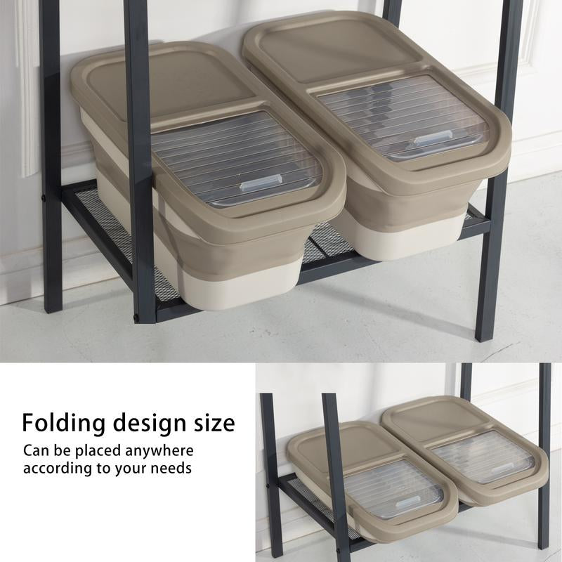 GOODSKY Dog Food Storage Container, Pet Food Storage Containers Dry Food for Dog, Cats and Other Pet, Collapsible Dog Food Container, Folding Pet Food Container with Lids