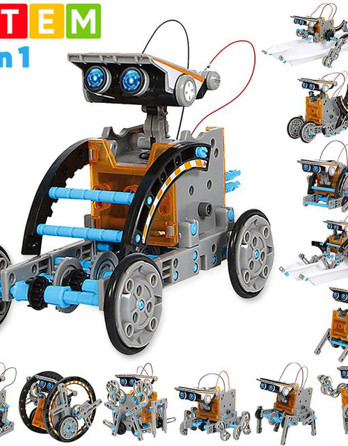 Load image into Gallery viewer, Sillbird STEM 12-In-1 Education Solar Robot Toys -190 Pieces DIY Building Science Experiment Kit for Kids Aged 8-10 and Older,Solar Powered by the Sun
