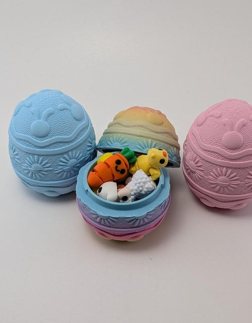 Load image into Gallery viewer, Easter Minis &amp; Containers- Easter Themed Articulating 3D Printed Collectible Figurines - Easter Gift - Rainbow Egg &amp; Easter Basket
