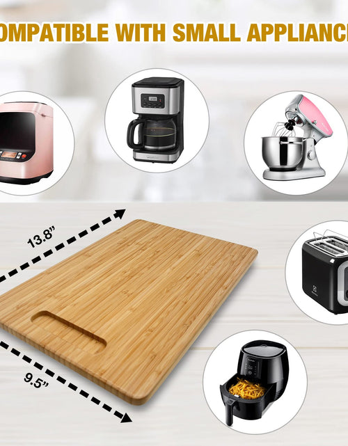Load image into Gallery viewer, Bamboo Appliance Sliders for Kitchen Appliances, Sliding Tray with Silent Rub...

