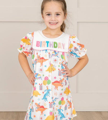 Dinosaur Birthday Party Ruffle Dress
