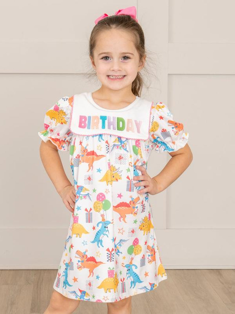 Dinosaur Birthday Party Ruffle Dress