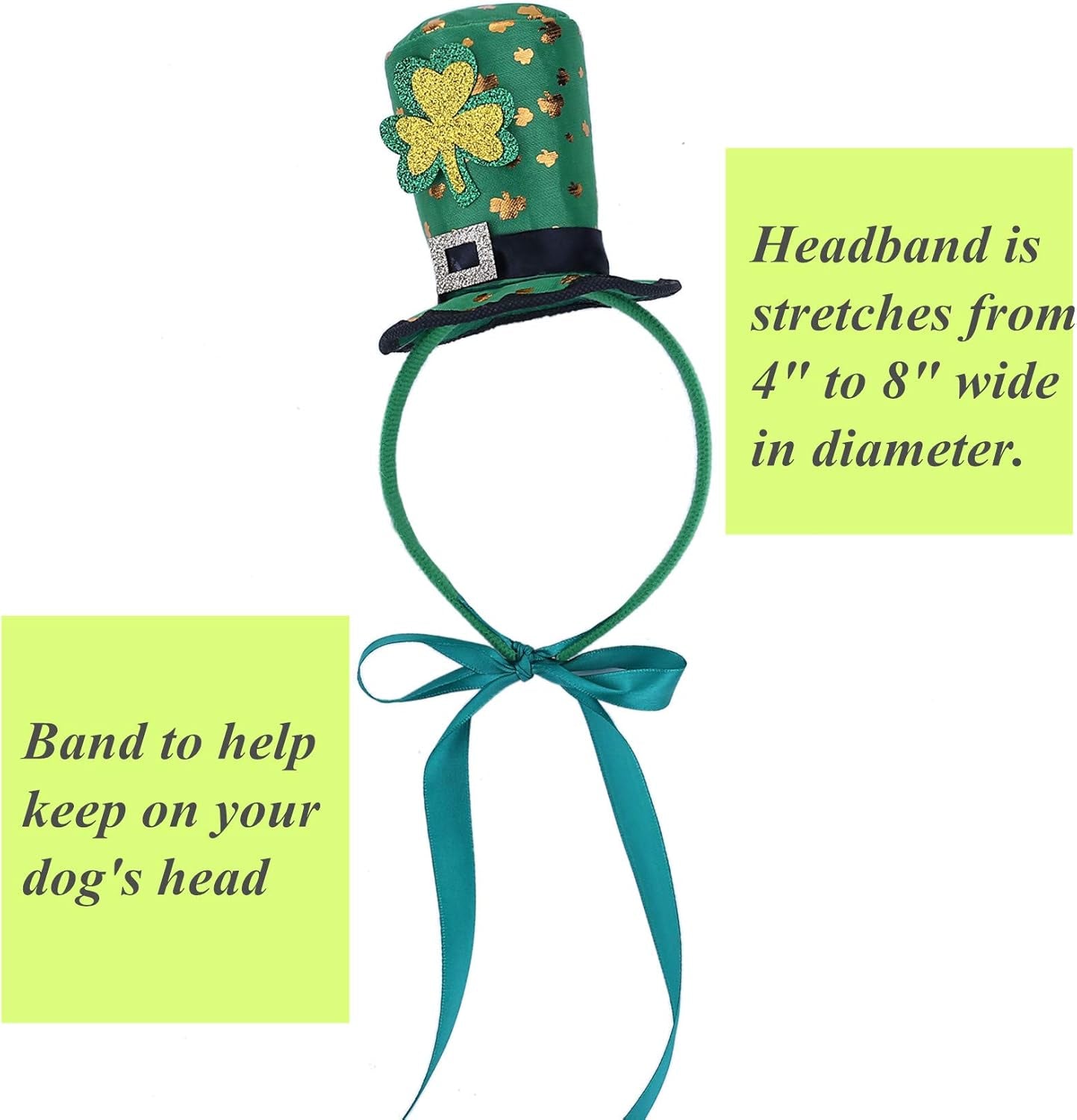 St Patricks Day Dog Costume - St. Patty'S Day Doggie Headband and Green Bow Tie Kit