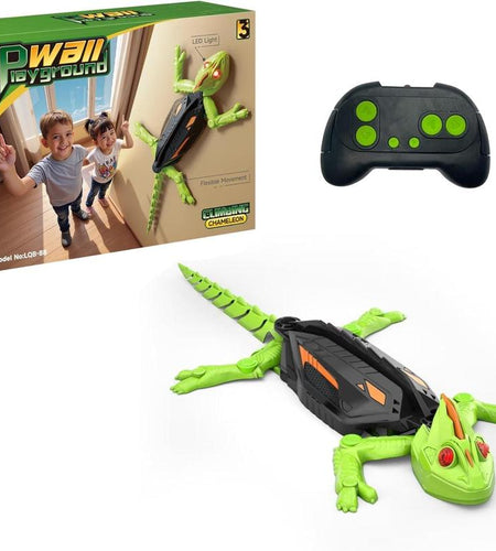 Wall Climbing RC Gecko Toy – Rechargeable Remote Control Robot with LED Eyes, STEM Tech Toy Gift for Kids Ages 6-12, Climbs Walls & Smooth Surfaces